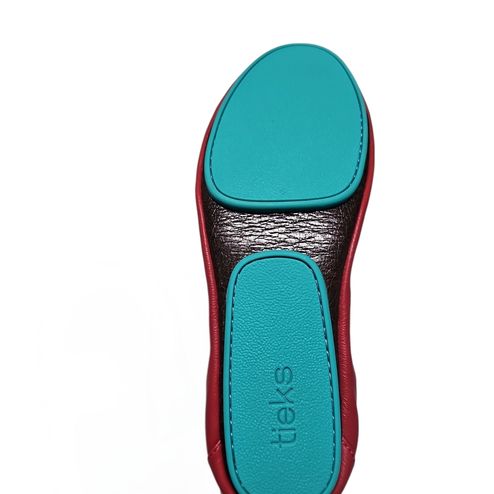 Tieks Cardinal Red Leather Flats, Like New - Picture 10 of 11